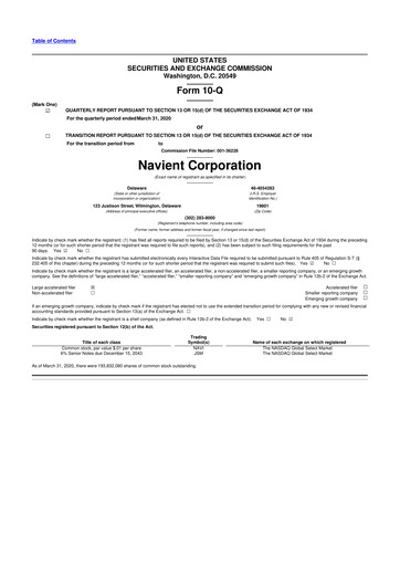 Vorschaubild Navient 10-Q Quartalsbericht 2020 