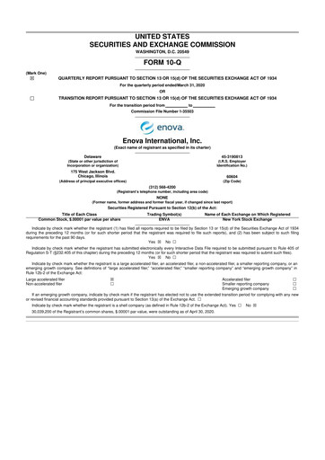 Vorschaubild Enova International
 10-Q Quartalsbericht 2020 