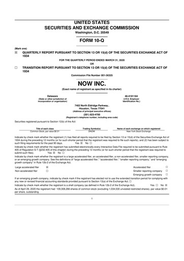 Thumbnail DNOW Inc. 10-Q Quarterly Report FY2020 