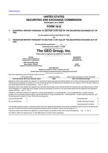 Thumbnail Geo Group 10-Q Quarterly Report FY2020 