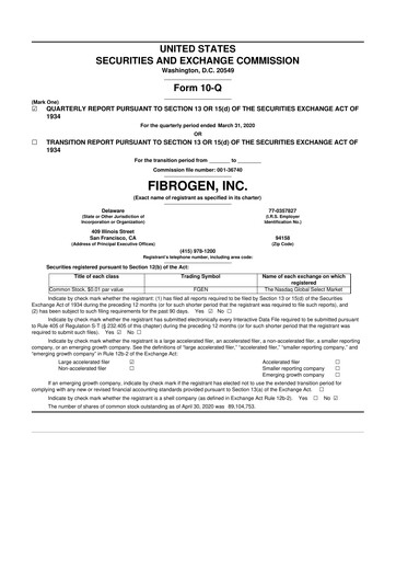 Thumbnail FibroGen 10-Q Quarterly Report FY 