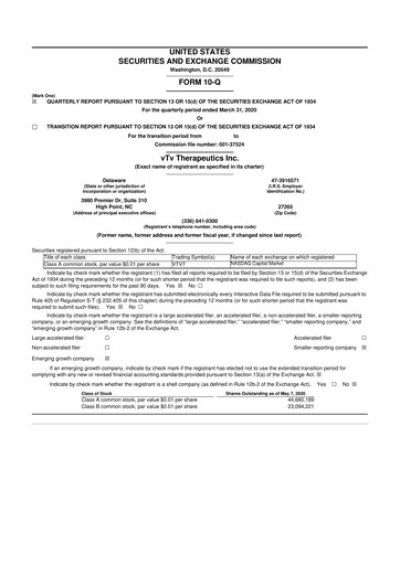 Thumbnail vTv Therapeutics
 10-Q Quarterly Report FY2020 
