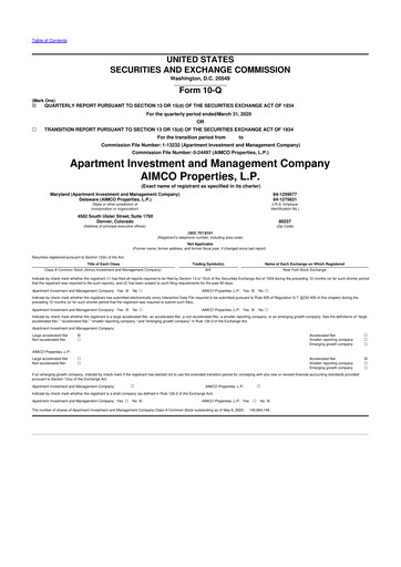 Thumbnail Aimco 10-Q Quarterly Report FY 