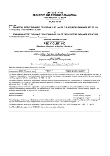 Thumbnail Red Violet 10-Q Quarterly Report FY2020 