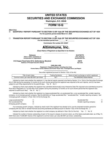 Thumbnail Altimmune 10-Q Quarterly Report FY2020 