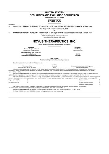 Thumbnail Eledon Pharmaceuticals 10-Q Quarterly Report FY2020 