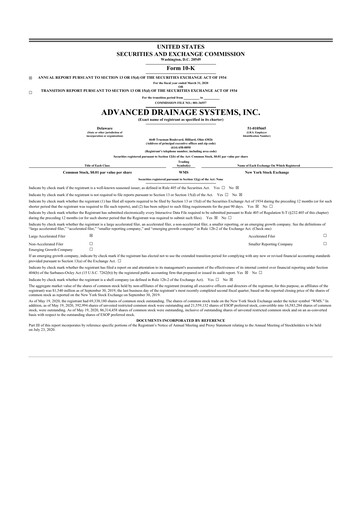 Thumbnail Advanced Drainage Systems
 10-K Annual Report 2020