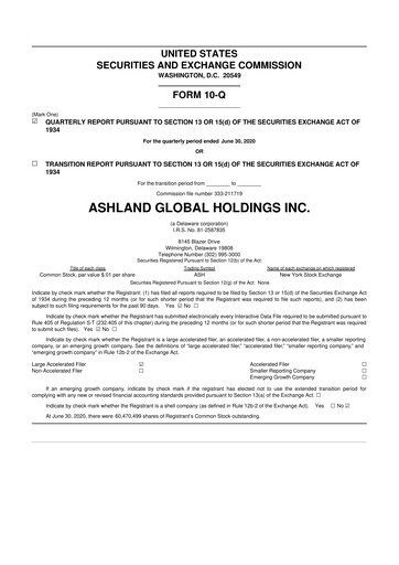 Thumbnail Ashland 10-Q Quarterly Report FY2020 