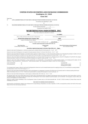 Thumbnail Worthington Enterprises 10-K Annual Report 2020