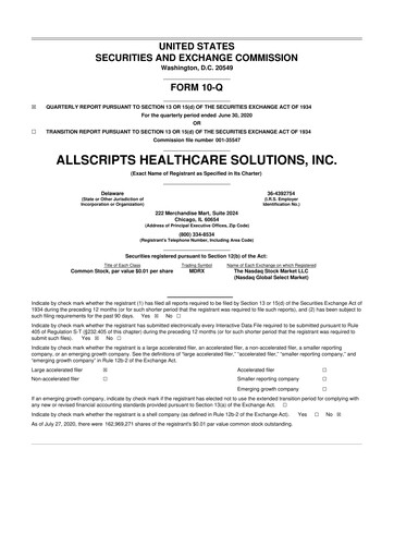 Thumbnail Veradigm 10-Q Quarterly Report FY2020 