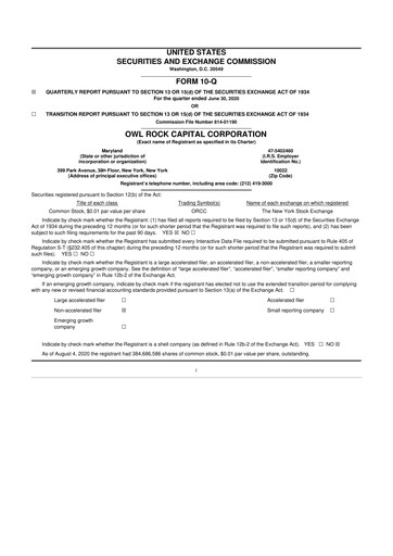 Thumbnail Blue Owl Capital Corporation 10-Q Quarterly Report FY 