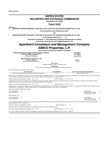 Thumbnail Aimco 10-Q Quarterly Report FY 