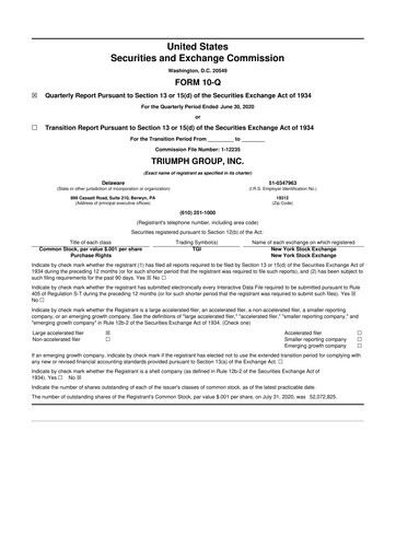 Thumbnail Triumph Group
 10-Q Quarterly Report FY2020 