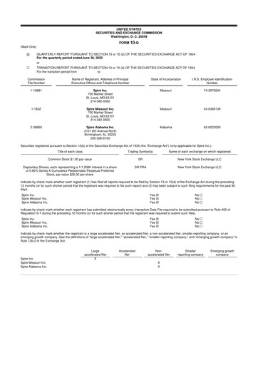 Thumbnail Spire Inc. 10-Q Quarterly Report FY 