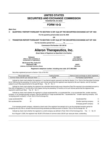 Thumbnail Rein Therapeutics 10-Q Quarterly Report FY2020 