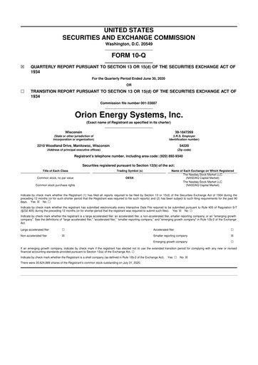 Thumbnail Orion Energy Systems
 10-Q Quarterly Report FY2021 