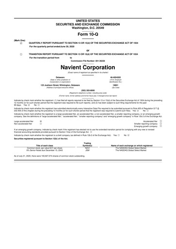 Vorschaubild Navient 10-Q Quartalsbericht 2020 