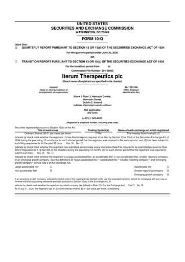 Thumbnail Iterum Therapeutics 10-Q Quarterly Report FY2020 