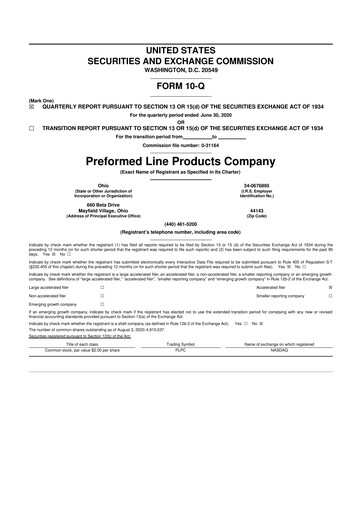 Thumbnail Preformed Line Products 10-Q Quarterly Report FY2020 