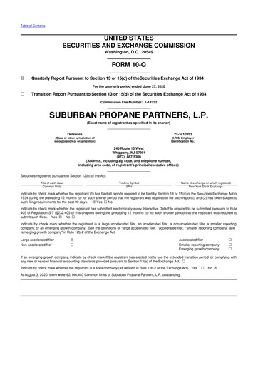 Thumbnail Suburban Propane Partners 10-Q Quarterly Report FY2020 