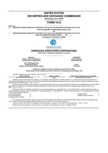 Thumbnail Perdoceo Education 10-Q Quarterly Report FY2020 