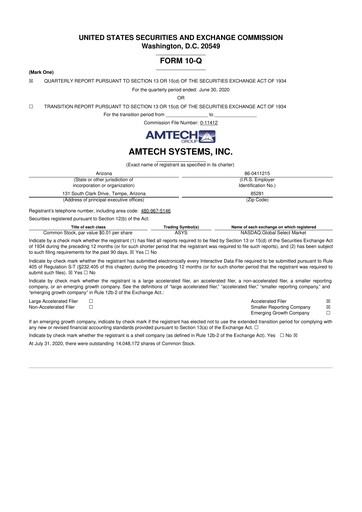 Thumbnail Amtech Systems 10-Q Quarterly Report FY2020 