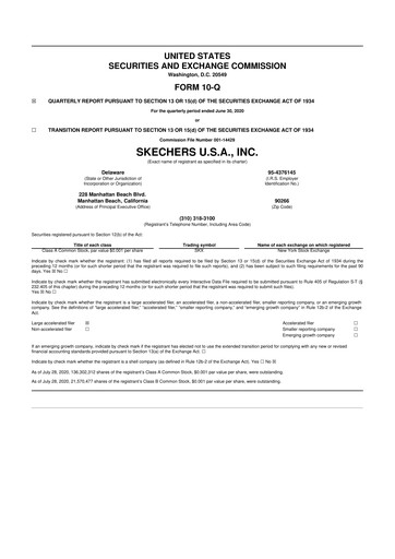 Thumbnail Skechers
 10-Q Quarterly Report FY 