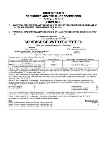 Thumbnail Seritage Growth Properties
 10-Q Quarterly Report FY2020 