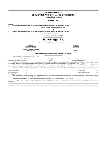 Thumbnail Schrödinger 10-Q Quarterly Report FY2020 