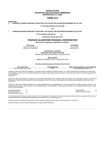 Thumbnail Peapack-Gladstone Financial 10-Q Quarterly Report FY2020 