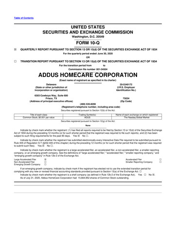 Vorschaubild 
Addus HomeCare 10-Q Quartalsbericht 2020 