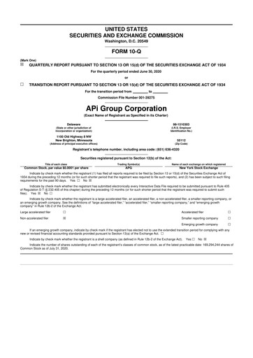 Thumbnail APi Group 10-Q Quarterly Report FY2020 