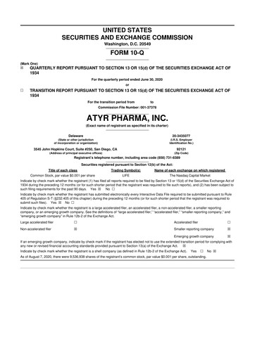 Thumbnail aTyr Pharma 10-Q Quarterly Report FY2020 