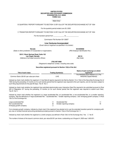 Thumbnail Live Ventures 10-Q Quarterly Report FY2020 