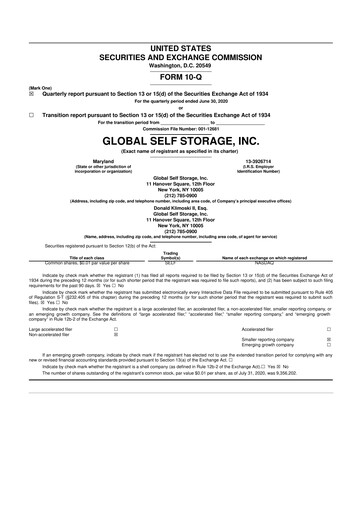 Thumbnail Global Self Storage 10-Q Quarterly Report FY2020 