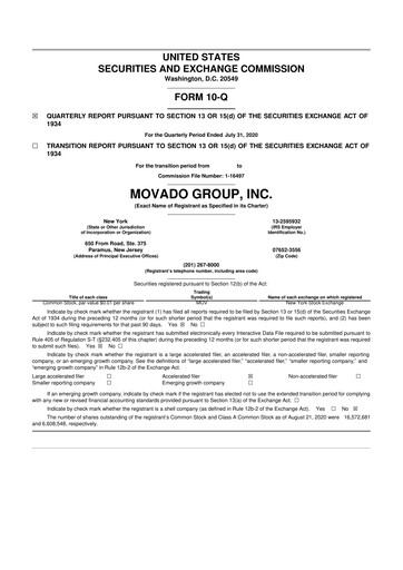 Thumbnail Movado Group 10-Q Quarterly Report FY 
