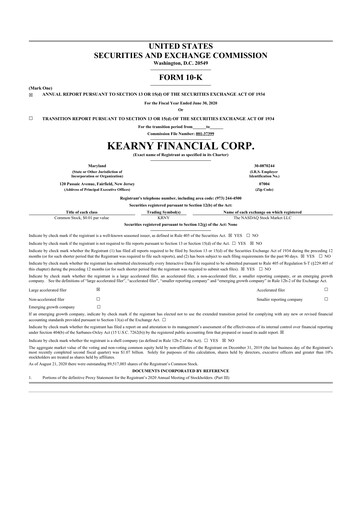 Thumbnail Kearny Financial
 10-K Annual Report 2020