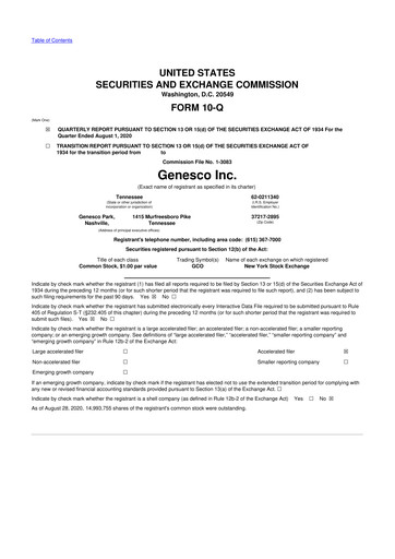 Thumbnail Genesco
 10-Q Quarterly Report FY2021 