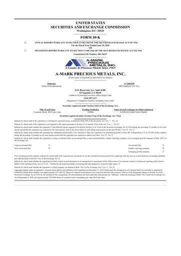 Thumbnail A-Mark Precious Metals 10-K Annual Report 2020