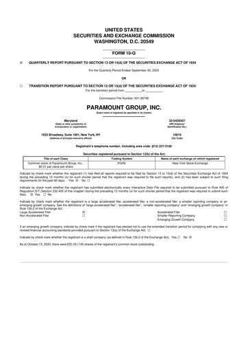 Vorschaubild Paramount Group 10-Q Quartalsbericht 2020 