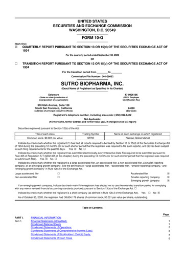 Thumbnail Sutro Biopharma 10-Q Quarterly Report FY2020 