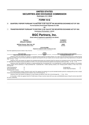 Thumbnail BGC Group
 10-Q Quarterly Report FY2020 