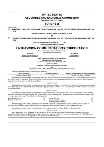 Thumbnail Entravision Communications
 10-Q Quarterly Report FY2020 