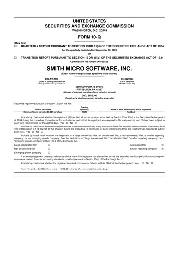 Thumbnail Smith Micro Software
 10-Q Quarterly Report FY2020 