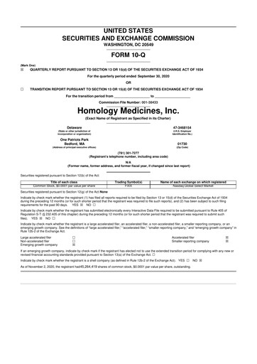 Thumbnail Q32 Bio 10-Q Quarterly Report FY2020 