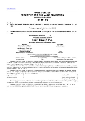 Thumbnail Uniti 10-Q Quarterly Report FY2020 