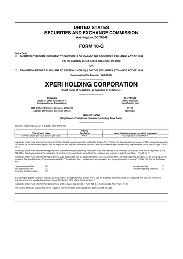 Thumbnail Adeia 10-Q Quarterly Report FY2020 