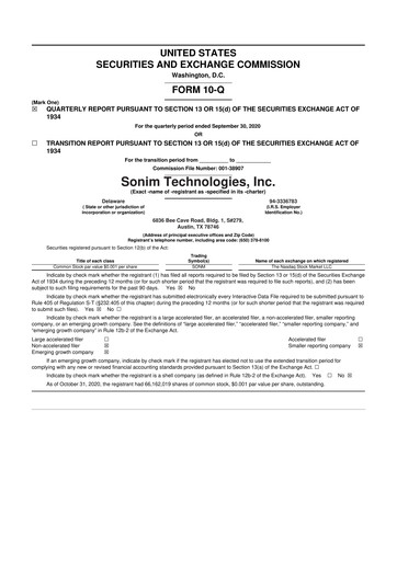 Thumbnail Sonim Technologies
 10-Q Quarterly Report FY2020 