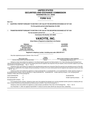 Thumbnail Vaxcyte
 10-Q Quarterly Report FY2020 