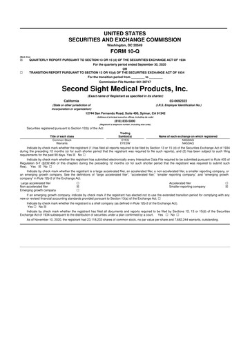 Vorschaubild Vivani Medical 10-Q Quartalsbericht 2020 